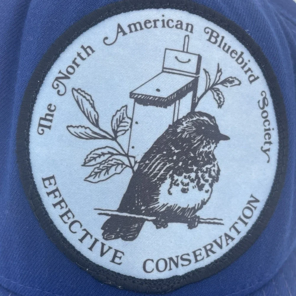 Vintage Trucker Hat Blue Snapback American Bluebird Society New Era DuPont Visor